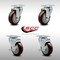 Service Caster 4 Inch SS Maroon Polyurethane Swivel Top Plate Caster Set with 2 Brakes SCC SCC-SS20S414-PPUB-MRN-2-TLB-2 - alternate 2